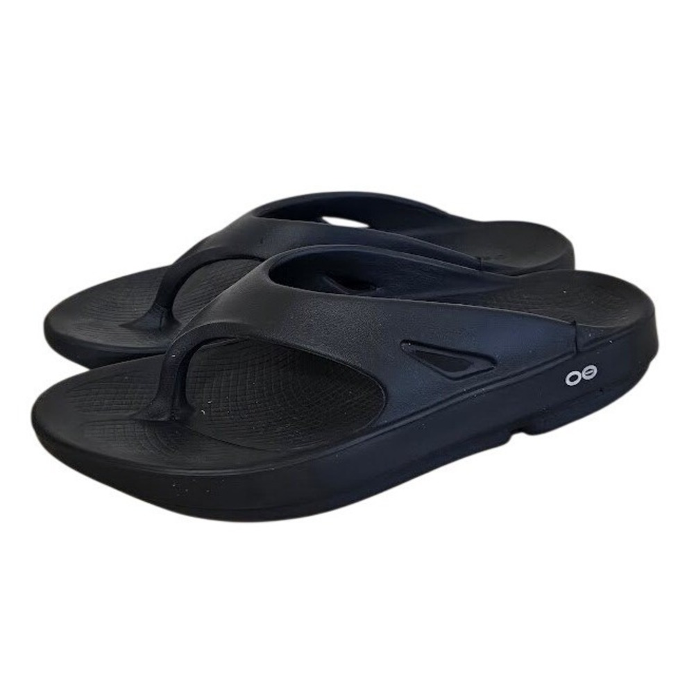 Oofos Unisex Ooriginal Sport Recovery Black Thong Sandals Size Men 11 Women 13